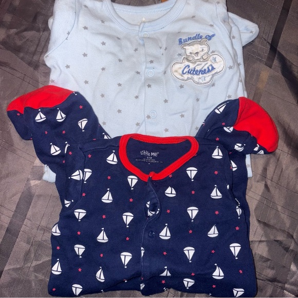 Little Me Light Blue Baby Onesie with Bear Design - Picture 1 of 7